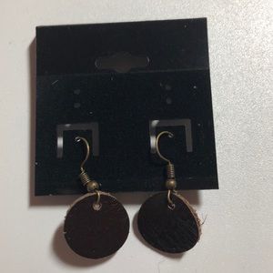 Custom made Genuine Brown Leather Earrings